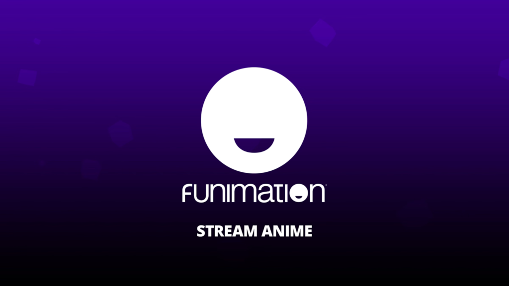 Funimation logo on a blue background